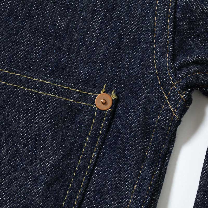 シュガーケーン Lot No. SC19010T / SUGAR CANE Super “Denim” Collectibles #10 14oz. BLUE DENIM BLOUSE “S1945” MODEL (T-BACK) 420N NON WASH 大戦モデル デニムジャケット Tバック ノンウォッシュ メンズ