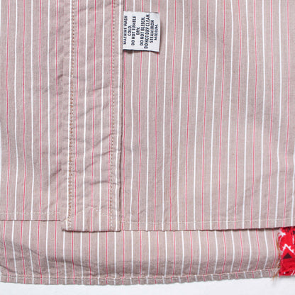 バウワウ BW241-BRSS BANDANNA REPAIR STRIPE SHIRTS BROWN STRIPE バンダナ ストライプ ボタンダウンシャツ ブラウン メンズ