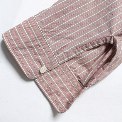バウワウ BW241-BRSS BANDANNA REPAIR STRIPE SHIRTS BROWN STRIPE バンダナ ストライプ ボタンダウンシャツ ブラウン メンズ
