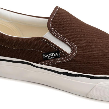 カミヤ G14FW701 "Cornnell" Vulcanize Slip on Sneaker ブラウン メンズ スニーカー シューズ