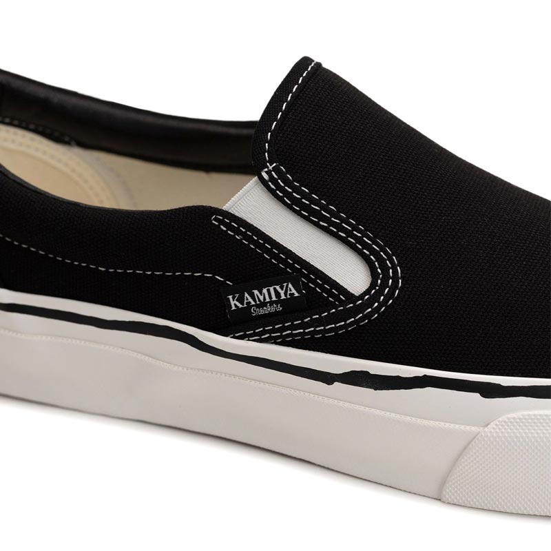 カミヤ G14FW701 "Cornnell" Vulcanize Slip on Sneaker ブラック メンズ スニーカー シューズ
