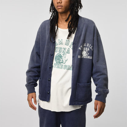 バウワウ BW231-BGSC BILL THE GOAT SWEAT CARDIGAN スウェットカーディガン NAVY BLUE AGEING