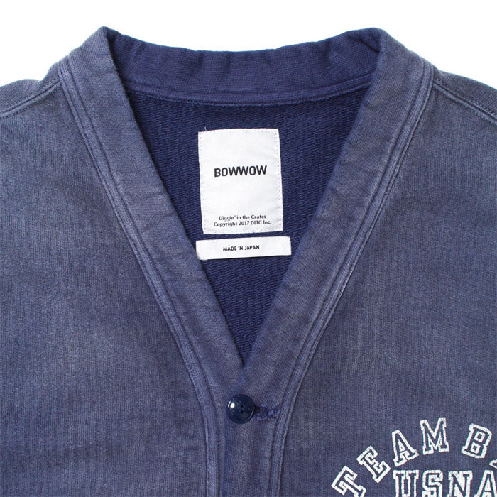 バウワウ BW231-BGSC BILL THE GOAT SWEAT CARDIGAN スウェットカーディガン NAVY BLUE AGEING
