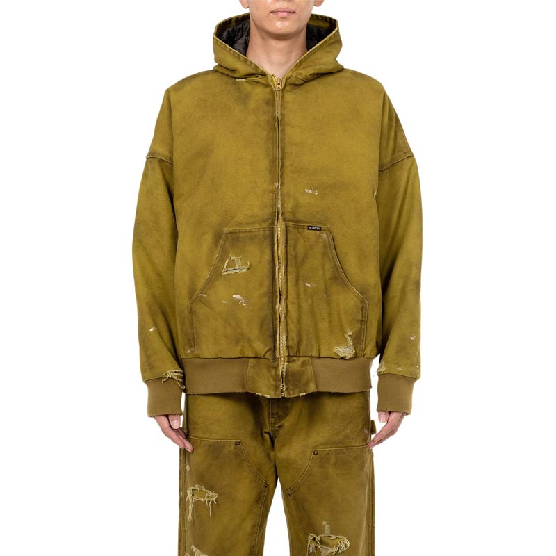 カミヤ G14BL033 BORO Duck Zip Parka イエロー メンズ アウター パーカー フード付きブルゾン