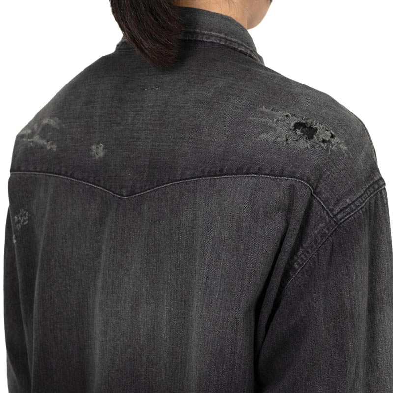 カミヤ G14SH041 Denim Western Shirt ブラック メンズ 長袖 デニム シャツ 8oz デニムウエスタンシャツ