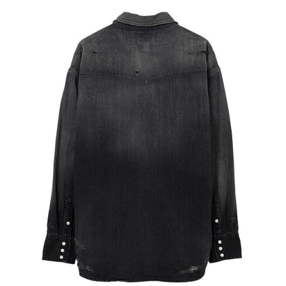 カミヤ G14SH041 Denim Western Shirt ブラック メンズ 長袖 デニム シャツ 8oz デニムウエスタンシャツ