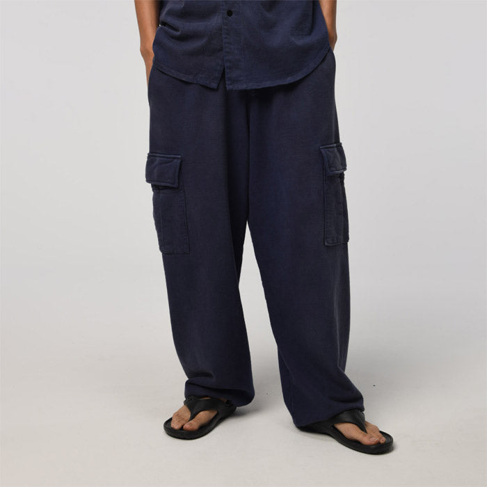 バウワウ BW231-NSCP NAVY SWEAT CARGO PANTS スウェットカーゴパンツ NAVY BLUE AGEING
