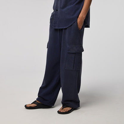 バウワウ BW231-NSCP NAVY SWEAT CARGO PANTS スウェットカーゴパンツ NAVY BLUE AGEING
