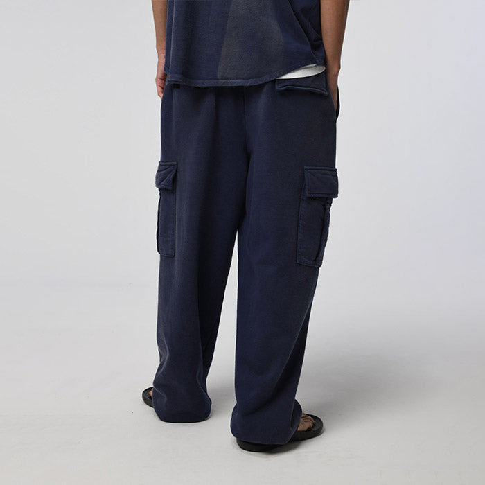 バウワウ BW231-NSCP NAVY SWEAT CARGO PANTS スウェットカーゴパンツ NAVY BLUE AGEING
