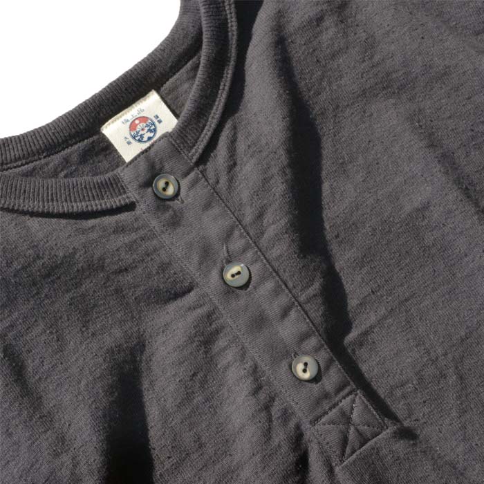 サムライジーンズ SJST-SC02 和綿ヘンリーTシャツ 黒豆 メンズ 半袖 カットソー