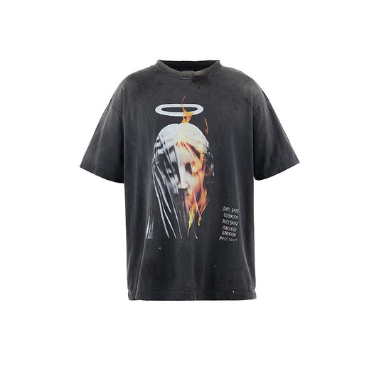 セントマイケル SM-HR8-0000-002 SS TEE / DEVIL DADDY / BLACK メンズ 半袖 プリント Tシャツ バックプリント