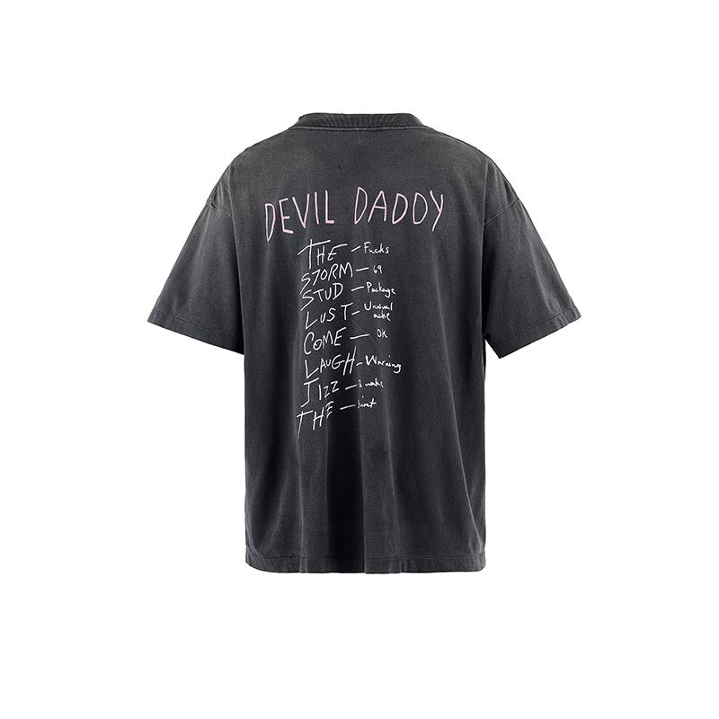 セントマイケル SM-HR8-0000-002 SS TEE / DEVIL DADDY / BLACK メンズ 半袖 プリント Tシャツ バックプリント