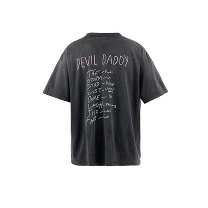セントマイケル SM-HR8-0000-002 SS TEE / DEVIL DADDY / BLACK メンズ 半袖 プリント Tシャツ バックプリント