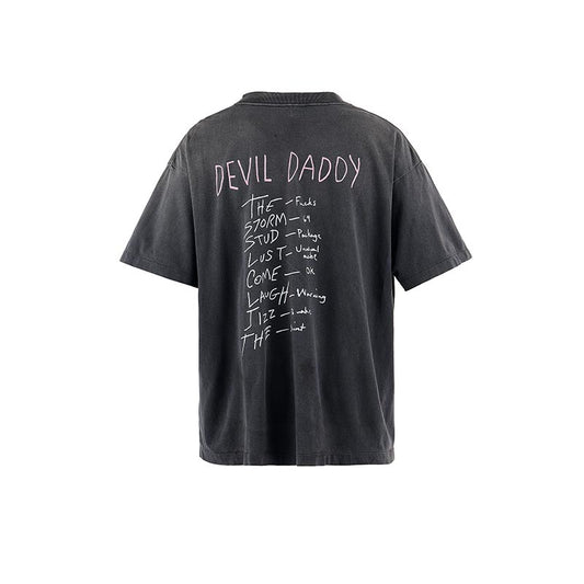 セントマイケル SM-HR8-0000-002 SS TEE / DEVIL DADDY / BLACK メンズ 半袖 プリント Tシャツ バックプリント