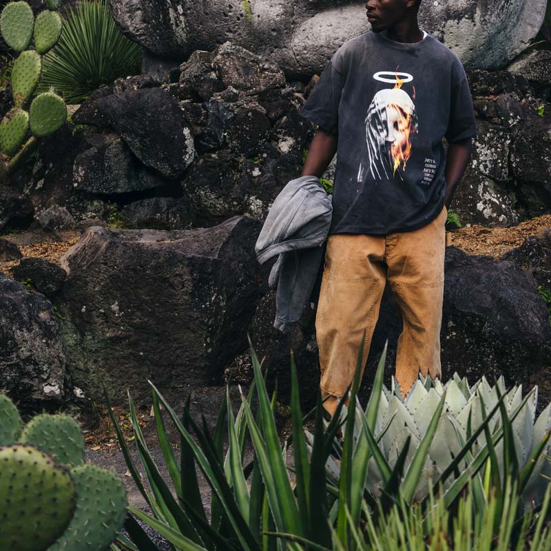 セントマイケル SM-HR8-0000-002 SS TEE / DEVIL DADDY / BLACK メンズ 半袖 プリント Tシャツ バックプリント