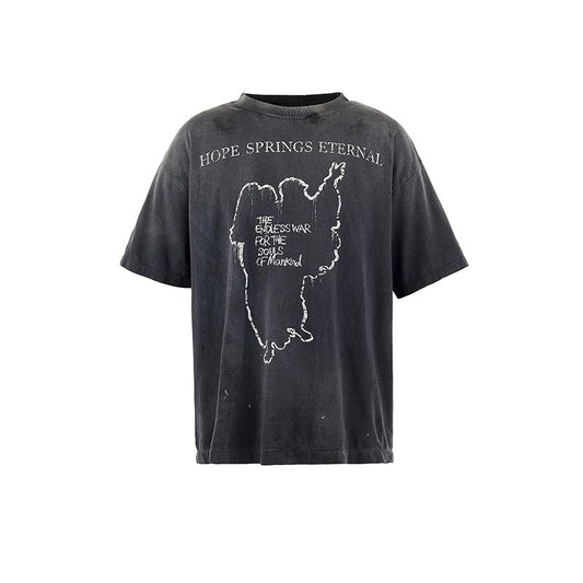 セントマイケル SM-HR8-0000-006 SS TEE / HOPE SPRING / BLACK メンズ 半袖 プリント Tシャツ バックプリント