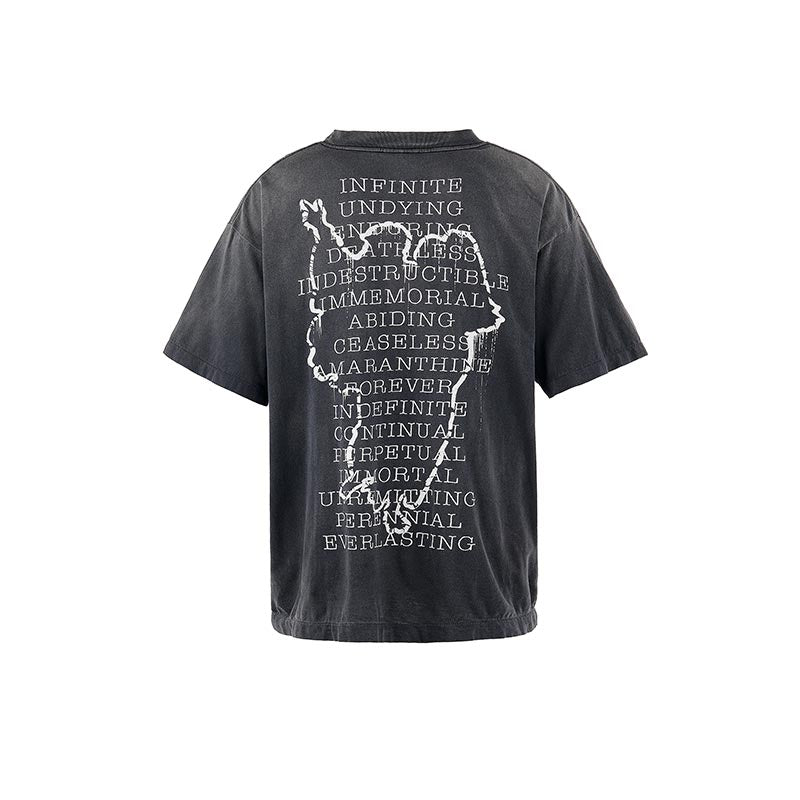セントマイケル SM-HR8-0000-006 SS TEE / HOPE SPRING / BLACK メンズ 半袖 プリント Tシャツ バックプリント