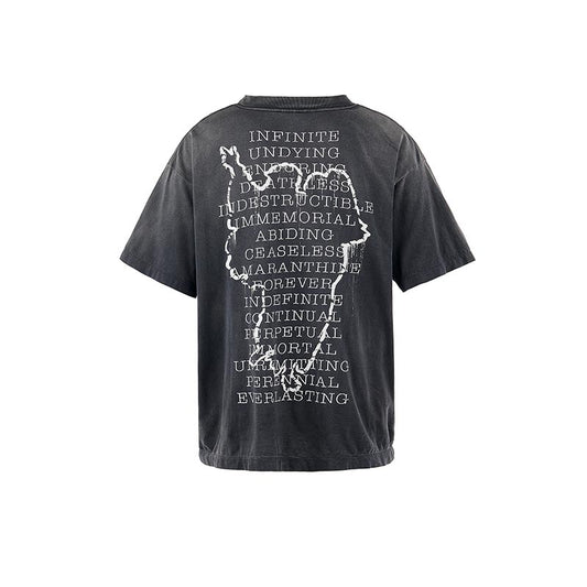 セントマイケル SM-HR8-0000-006 SS TEE / HOPE SPRING / BLACK メンズ 半袖 プリント Tシャツ バックプリント