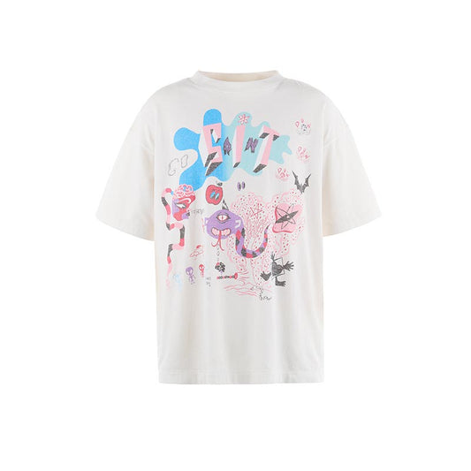 セントマイケル SM-HR8-0000-023 SS TEE / DAY OF THE FREAKS / WHTメンズ 半袖 プリント Tシャツ バックプリント