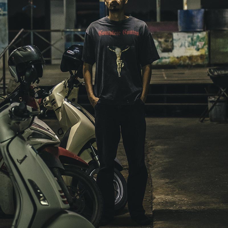 セントマイケル SM-HR8-0000-C25 KK_SS TEE / COMPLETE / BLACK メンズ 半袖 プリント Tシャツ バックプリント