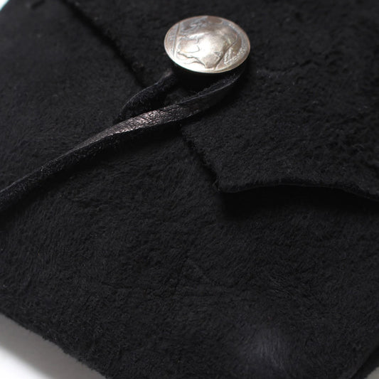バウワウ BW241-DSBS DEER SKIN BAG SUEDE BLACK ディアスエードポーチ リアルコンチョ スエードバージョン ブラック メンズ