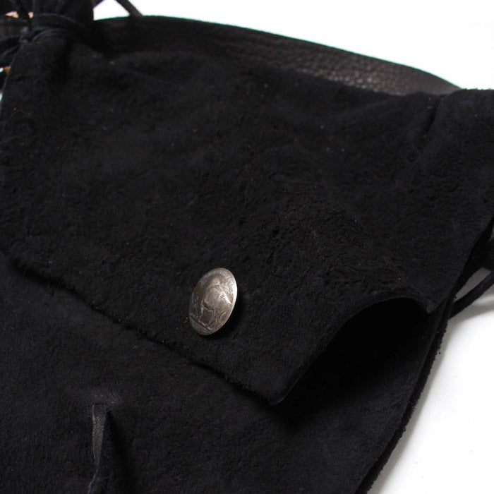 バウワウ BW241-DSBS DEER SKIN BAG SUEDE BLACK ディアスエードポーチ リアルコンチョ スエードバージョン ブラック メンズ