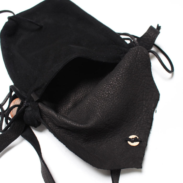 バウワウ BW241-DSBS DEER SKIN BAG SUEDE BLACK ディアスエードポーチ リアルコンチョ スエードバージョン ブラック メンズ