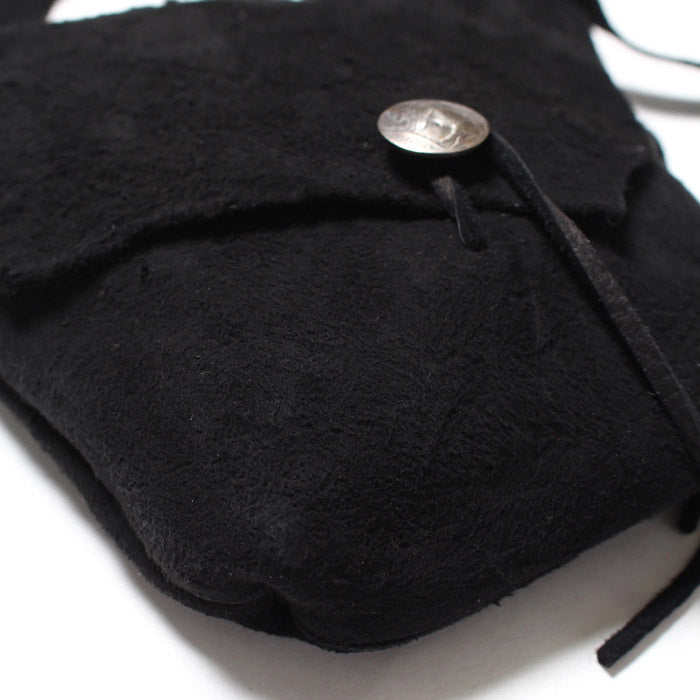 バウワウ BW241-DSBS DEER SKIN BAG SUEDE BLACK ディアスエードポーチ リアルコンチョ スエードバージョン ブラック メンズ