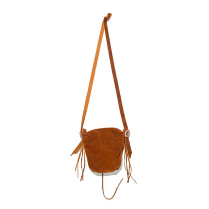 バウワウ BW241-DSBS DEER SKIN BAG SUEDE L.BROWN ディアスエードポーチ リアルコンチョ スエードバージョン ライトブラウン メンズ