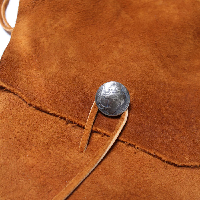 バウワウ BW241-DSBS DEER SKIN BAG SUEDE L.BROWN ディアスエードポーチ リアルコンチョ スエードバージョン ライトブラウン メンズ