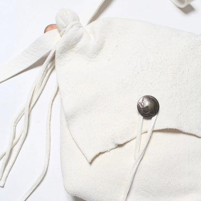 バウワウ BW241-DSBS DEER SKIN BAG SUEDE WHITE ディアスエードポーチ リアルコンチョ スエードバージョン ホワイト メンズ