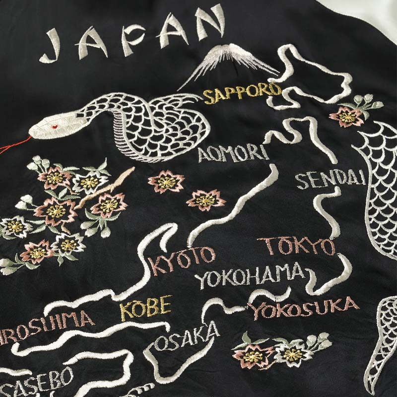 テーラー東洋 Lot No. TT15712-119 Acetate Souvenir Jacket TOYO ENTERPRISE 60th Anniversary Special Edition “WHITE SNAKE” × “JAPAN MAP & SNAKE”