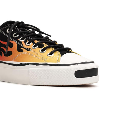 カミヤ G14FW703 "Joey"Fire Pattern Vulcanized Sneaker ブラック メンズ スニーカー シューズ