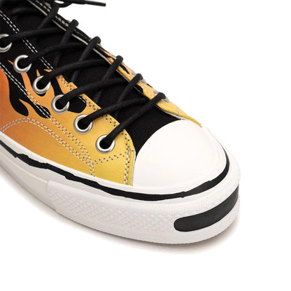 カミヤ G14FW703 "Joey"Fire Pattern Vulcanized Sneaker ブラック メンズ スニーカー シューズ