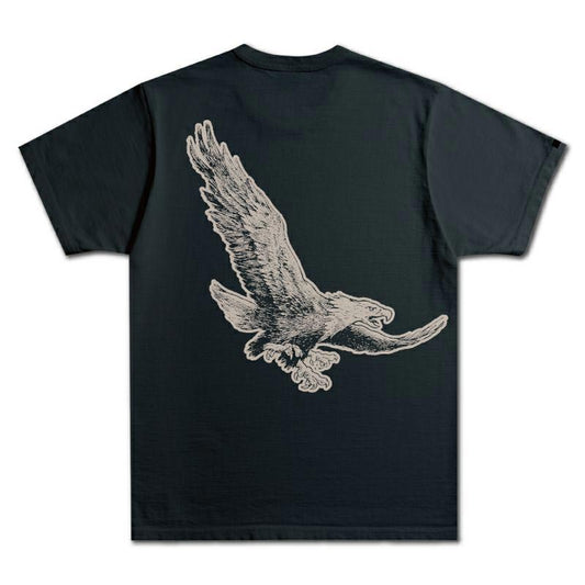 25SS デラックスウエア DXTS-2502 EAGLE ブラック メンズ 半袖 Tシャツ バックプリント イーグル
