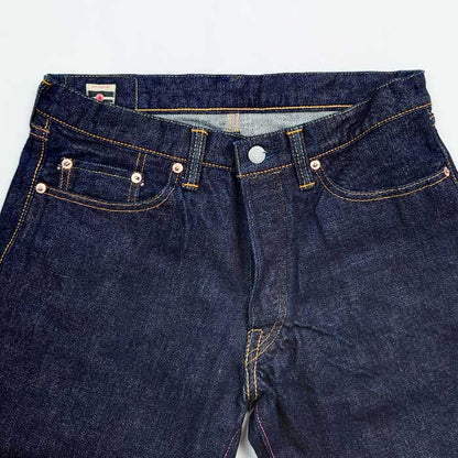 桃太郎ジーンズ × UNIQUE JEAN STORE コラボデニム Corpokkur コロポックル 熊 0201UJS-K 2023年 限定 特別プリント チェーンステッチ 裾上げ無料