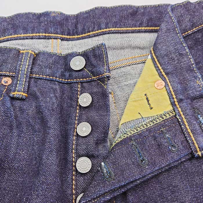 桃太郎ジーンズ × UNIQUE JEAN STORE コラボデニム Corpokkur コロポックル 熊 0201UJS-K 2023年 限定 特別プリント チェーンステッチ 裾上げ無料