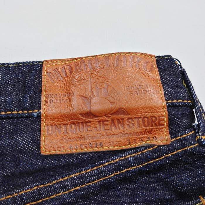 桃太郎ジーンズ × UNIQUE JEAN STORE コラボデニム Corpokkur コロポックル 熊 0201UJS-K 2023年 限定 特別プリント チェーンステッチ 裾上げ無料