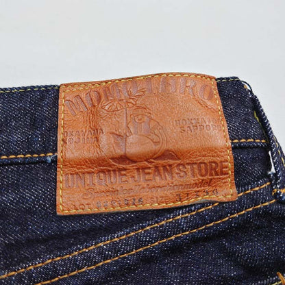 桃太郎ジーンズ × UNIQUE JEAN STORE コラボデニム Corpokkur コロポックル 熊 0201UJS-K 2023年 限定 特別プリント チェーンステッチ 裾上げ無料