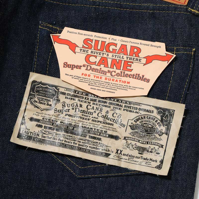 シュガーケーン Lot No. SC49001 / SUGAR CANE Super “Denim” Collectibles #01 14oz. BLUE DENIM WAIST OVERALLS “S1945” MODEL 大戦モデル ストレート ジーンズ デニム ノンウォッシュ メンズ
