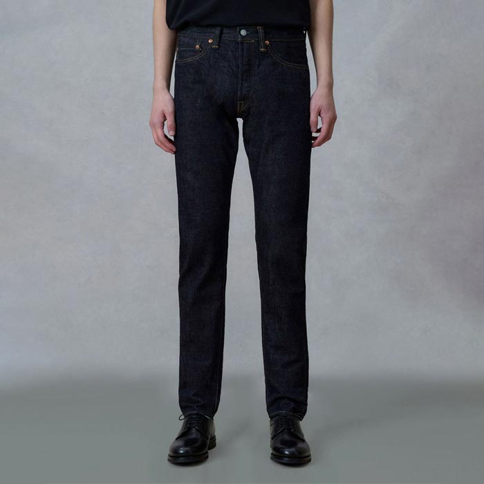 桃太郎ジーンズ 0105SPK 出陣ナローテーパード ボタンフライ 40~42インチ メンズ デニム ジーンズ テーパード 細めのストレート ジンバブエコットン