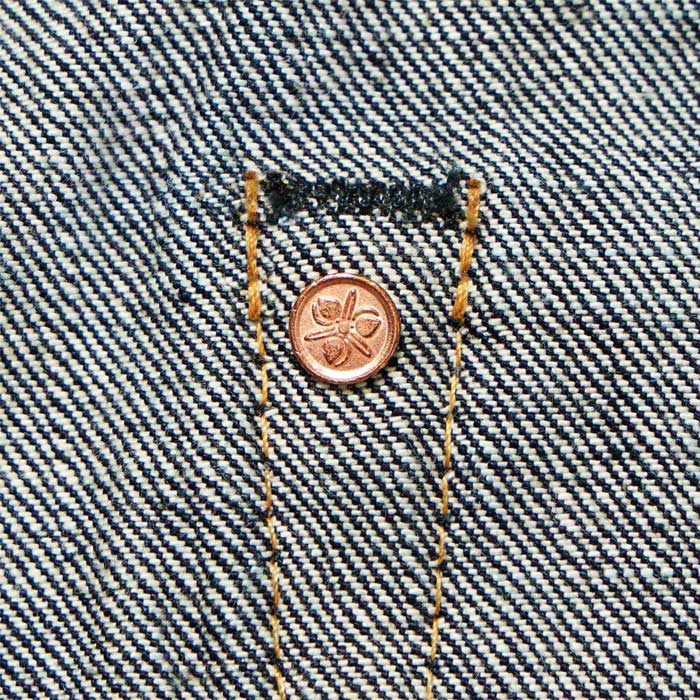 桃太郎ジーンズ 0105SPK 出陣ナローテーパード ボタンフライ 40~42インチ メンズ デニム ジーンズ テーパード 細めのストレート ジンバブエコットン