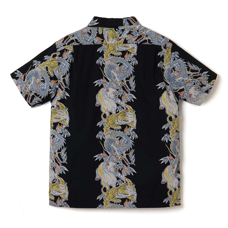 ステュディオ・ダ・ルチザン 5721 トルネード豚アロハシャツ ブラック メンズ 半袖 シャツ