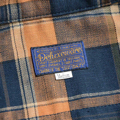 25SS デラックスウエア MV-15 ORANGE NAVY CHECK オレンジネイビー メンズ 長袖 ネルシャツ