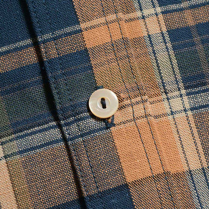 25SS デラックスウエア MV-15 ORANGE NAVY CHECK オレンジネイビー メンズ 長袖 ネルシャツ
