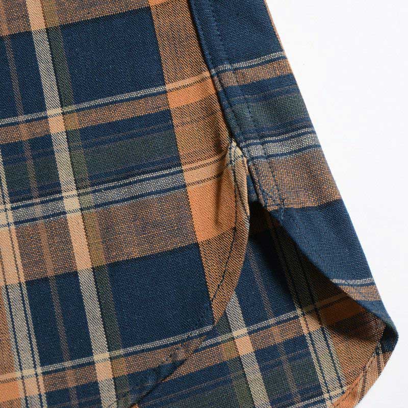 25SS デラックスウエア MV-15 ORANGE NAVY CHECK オレンジネイビー メンズ 長袖 ネルシャツ