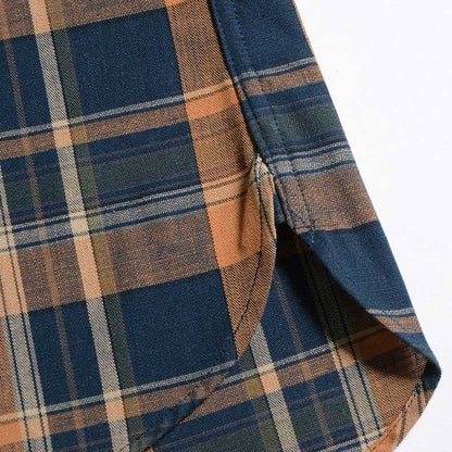 25SS デラックスウエア MV-15 ORANGE NAVY CHECK オレンジネイビー メンズ 長袖 ネルシャツ