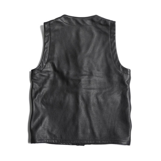 トロフィークロージング TR-YL07 Rancher Steerhide Vest Steer Oil  オイルステアレザー ベスト ブラック メンズ