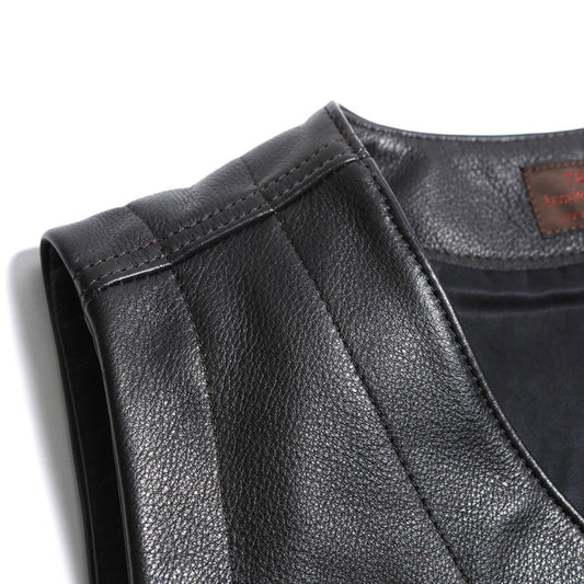 トロフィークロージング TR-YL07 Rancher Steerhide Vest Steer Oil  オイルステアレザー ベスト ブラック メンズ