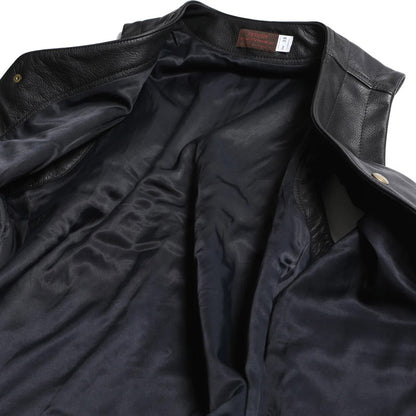 トロフィークロージング TR-YL07 Rancher Steerhide Vest Steer Oil  オイルステアレザー ベスト ブラック メンズ